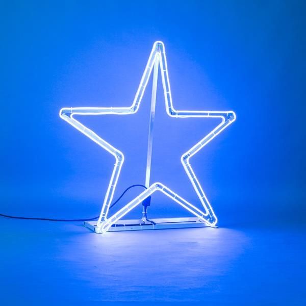 ΕΠΑΓΓΕΛΜΑΤΙΚΟ ΣΧΕΔΙΟ, ΑΣΤΕΡΙ 2D, NEON ΦΩΤΟΣΩΛΗΝΑ ΔΙΠΛΗΣ ΟΨΗΣ, ΜΠΛΕ, 95x94cm, IP65 Eurolamp 600-23393