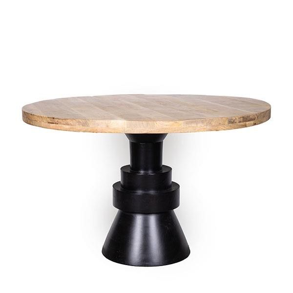 ΤΡΑΠΕΖΙ ΞΥΛΟ ΜΑΝΓΚΟ ΦΥΣΙΚΟ-ΜΑΥΡΟ 120x120x74cm Eurolamp 810-00181
