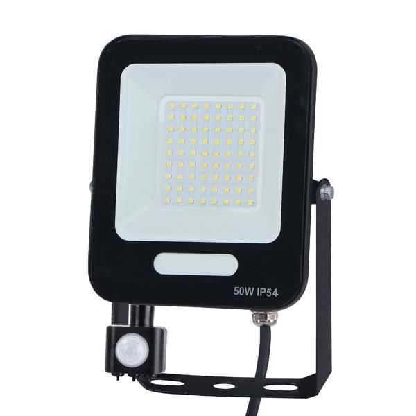 ΠΡΟΒΟΛΕΑΣ LED 50W SMD ΜΕ ΠΕΡΙΣΤΡΕΦΟΜΕΝΟ ΑΝΙΧΝΕΥΤΗ ΚΙΝΗΣΗΣ ΜΑΥΡΟΣ IP54 6500K PLUS Eurolamp 147-69069