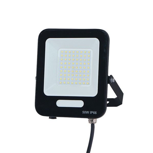 ΠΡΟΒΟΛΕΑΣ LED 50W SMD ΜΑΥΡΟΣ IP66 4000K PLUS 60cm ΚΑΛΩΔΙΟ Eurolamp 147-69807