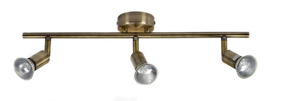 Σποτ Τρίφωτο σε Ράγα 3*GU10 Μέταλλο Μπρονζέ Homelighting Saba 77-4449
