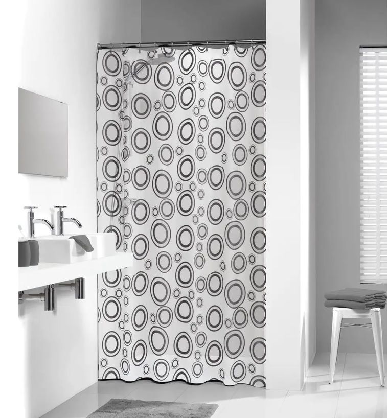 Circolo 180x200 grey Πλαστική κουρτίνα μπάνιου Sealskin  210781300