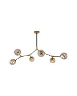 KQ 51454/6 CONELLY BLACK, BRASS AND HONEY PENDANT Ζ3 HOMELIGHTING 77-8106