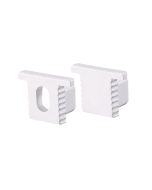 SET OF WHITE PLASTIC END CAPS FOR P189 1PC WITH HOLE & 1PC WITHOUT HOLE ACA EP189
