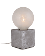 Φωτιστικό Επιτραπέζιο Βάση Μπετού Γκρι 10*10*10 cm 1*Ε27 με Φις, Καλώδιο 1,8 m & Διακοπτάκι  Enjoy Concrete Cube EL327107