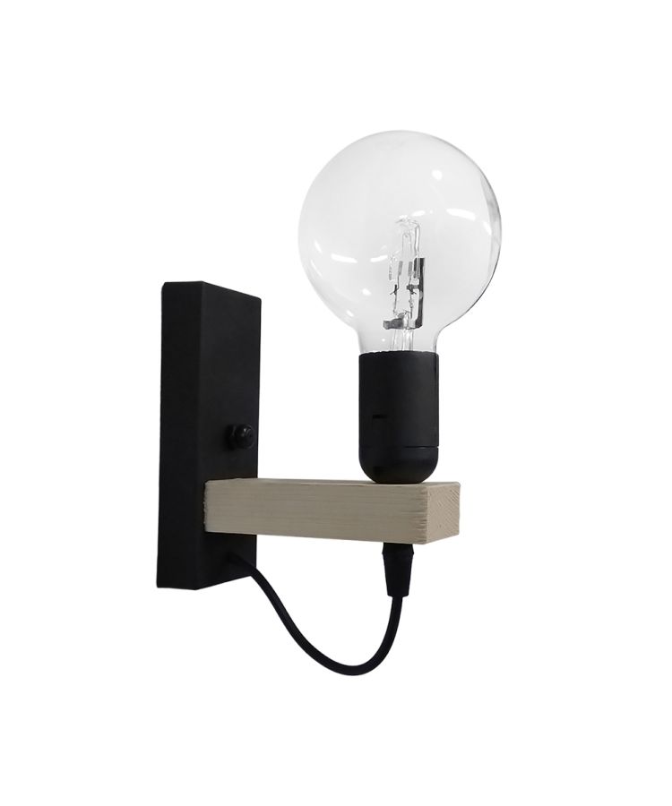 E/27AP FLAT BLACK ΑΠΛΙΚΑ ΞΥΛΙΝΗ ΝΤΟΥΙ Ε/27 Heronia 31-1310