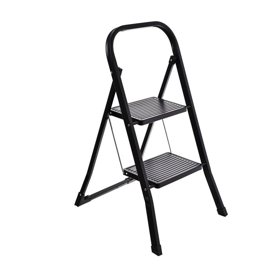 Σκαλοσκαμπώ 46x55x81cm με 2 Σκαλιά Black Estia Home Art 04-14704