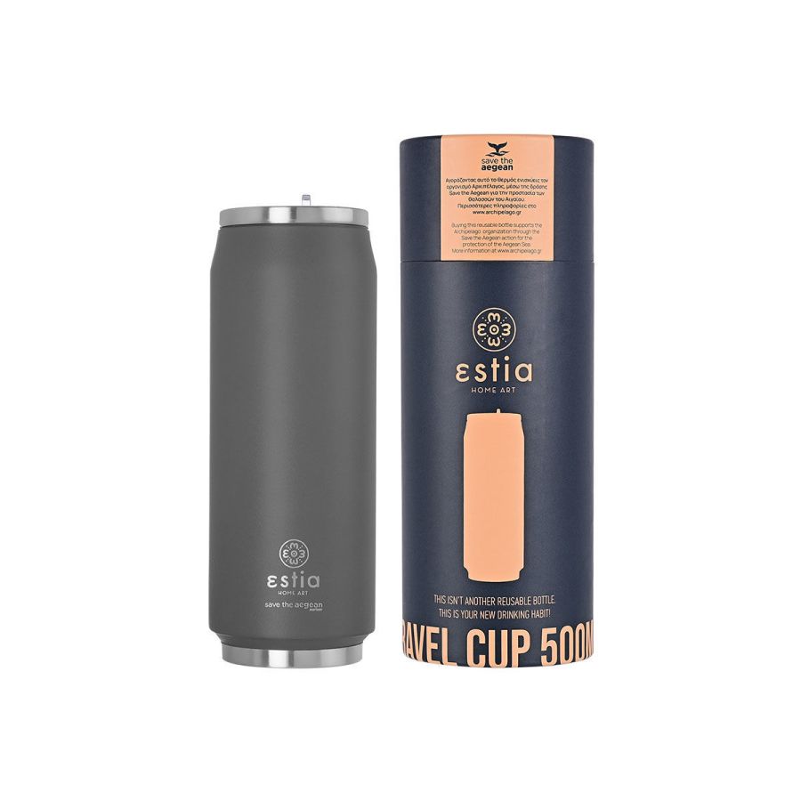 Θερμός 500ml Travel Cup Fjord Grey Estia Home Art  Save the Aegean 01-9441