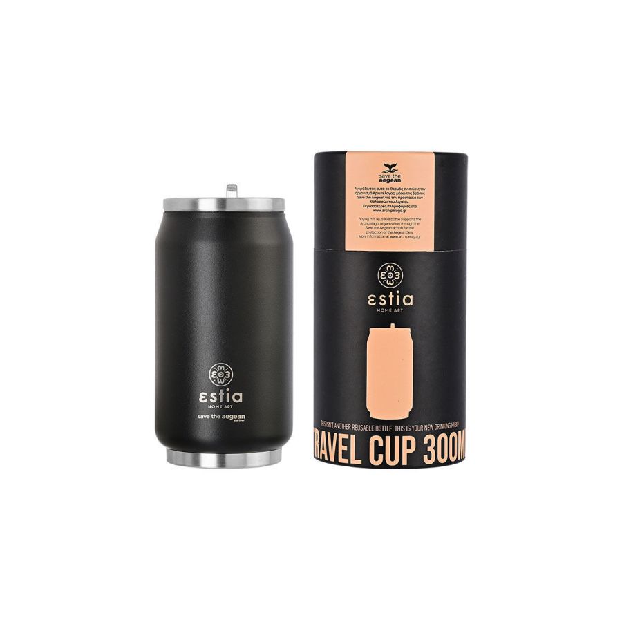 Θερμός Travel Cup 300ml Save the Aegean Midnight Black Estia Home Art 01-16739