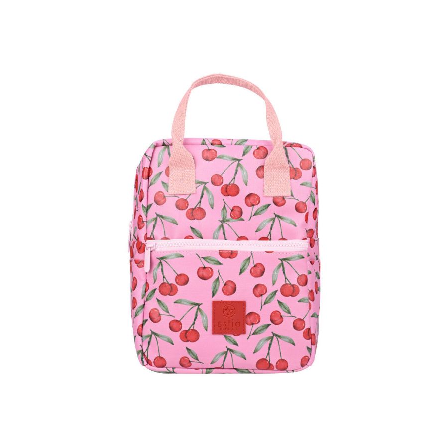 Τσάντα Φαγητού Ισοθερμική 20x14xH27cm 7lt Estia Home Art Save the Aegean Cherry Rose 01-22617