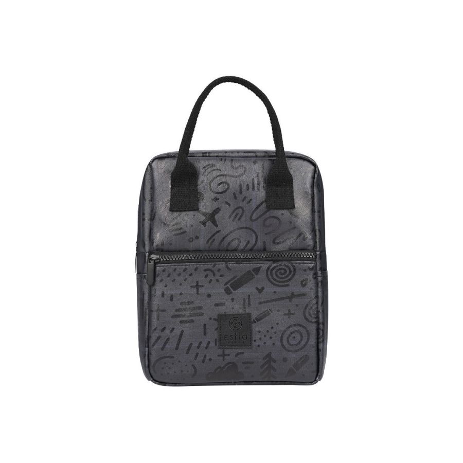 Τσάντα Φαγητού Ισοθερμική 20x14xH27cm 7lt Estia Home Art Save the Aegean Noir Echo 01-22389