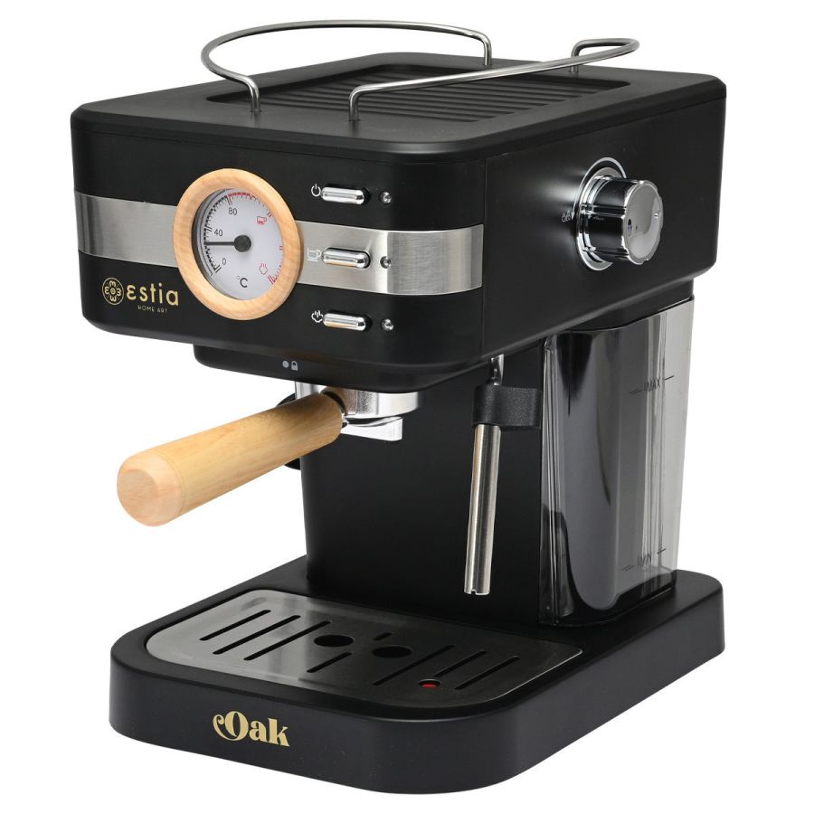 Μηχανή Espresso Μαύρη 950w 15 Bar 1,2lt Estia Home Art Oak 06-18986