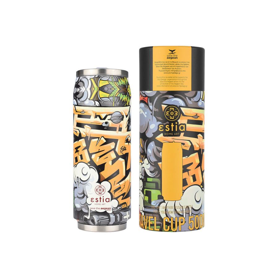 Θερμός 500ml Travel Cup Graffti Rhythm Save The Aegean Estia Home 01-22655