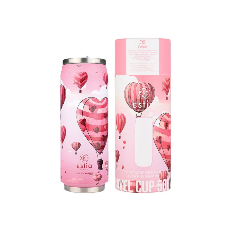 Θερμός 500ml Travel Cup Love Ascend Estia Home Art  Save the Aegean 01-22846