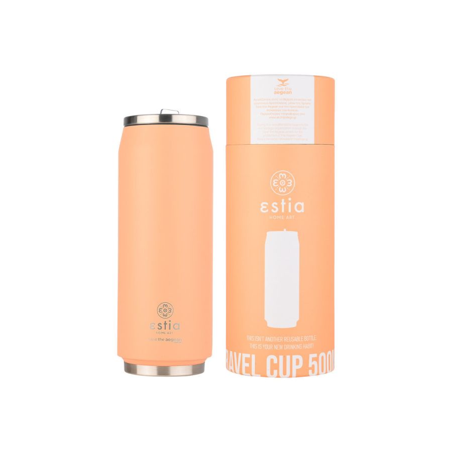 Θερμός 500ml Travel Cup Peach Fuzz Estia Home Art  Save the Aegean 01-23423