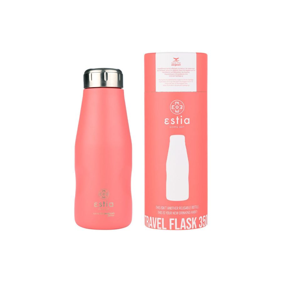 Θερμός 350ml Travel Flask Εstia Home Art Save The Aegean Fusion Coral 01-22327