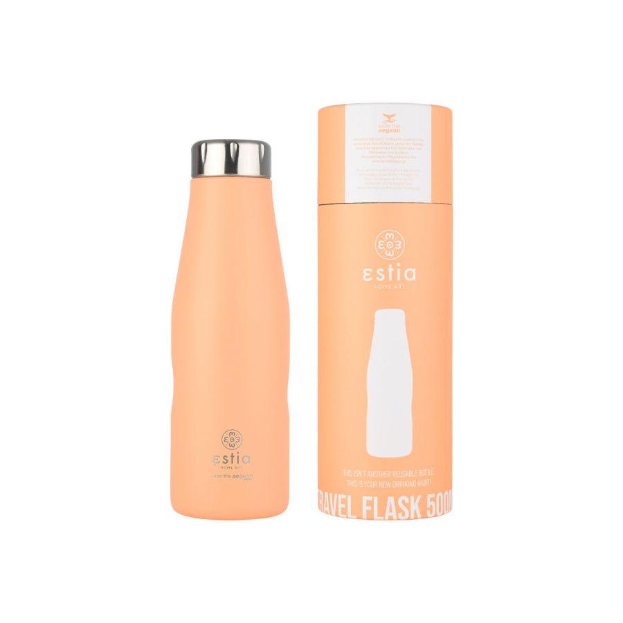 Θερμός 500ml Travel Flask Εstia Home Art Save The Aegean Peach Fuzz 01-23447