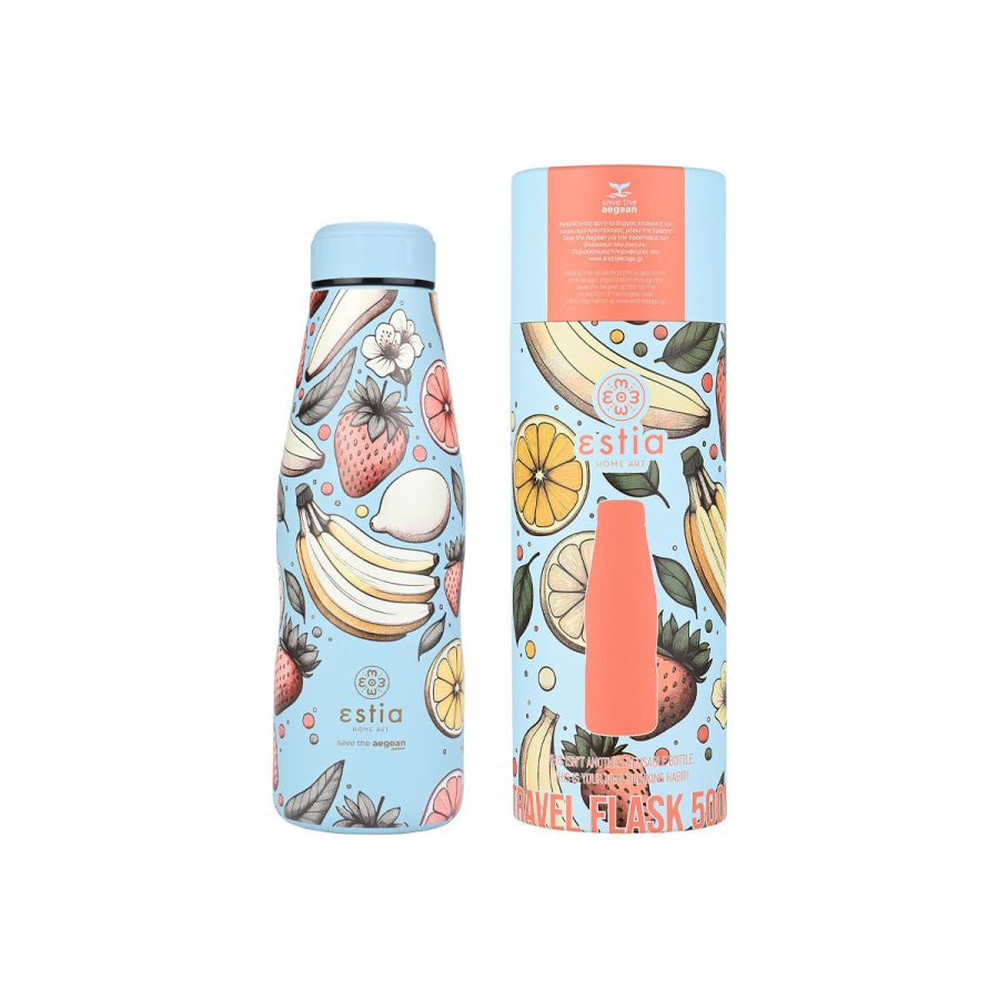 Θερμός 500ml Travel Flask Εstia Home Art Save The Aegean Subdued Harvest 01-22211
