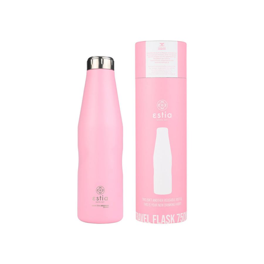 Θερμός 750ml Travel Flask Εstia Home Art Save The Aegean Blossom Rose 01-22365