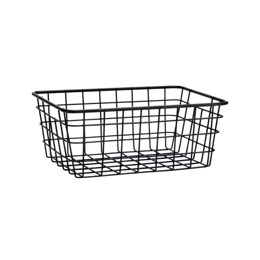 Καλάθι Οργάνωσης 24x18x10cm Μαύρο Μεταλλικό Estia Home Art Bamboo Essentials 01-26714