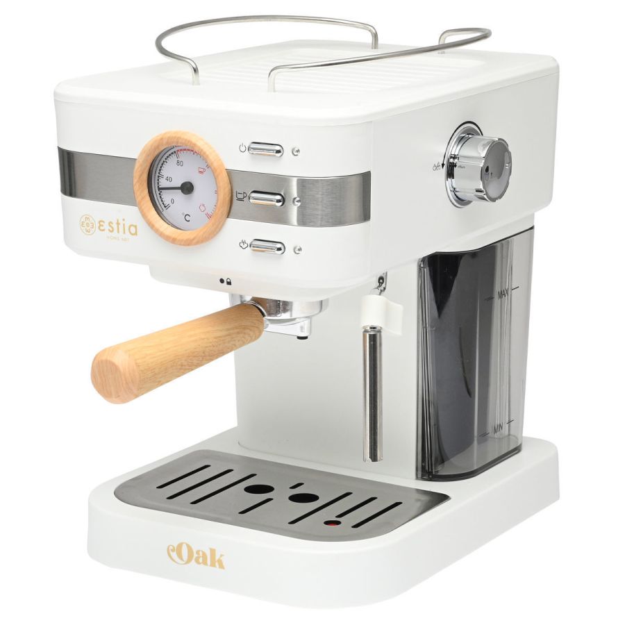 Μηχανή Espresso Λευκή 950w 15 Bar 1,5lt Estia Home Art Oak 06-18993