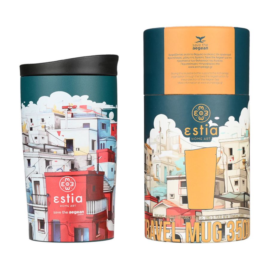 Θερμός Travel Mug 350ml Estia Home Art Save the Aegean Urban Mythos 01-25601