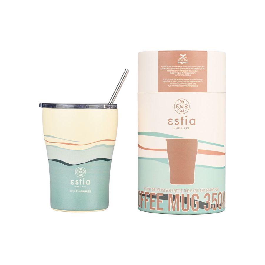 Θερμός Coffee Mug 350ml Estia Home Art Save the Aegean Ecozen Horizon 01-23041