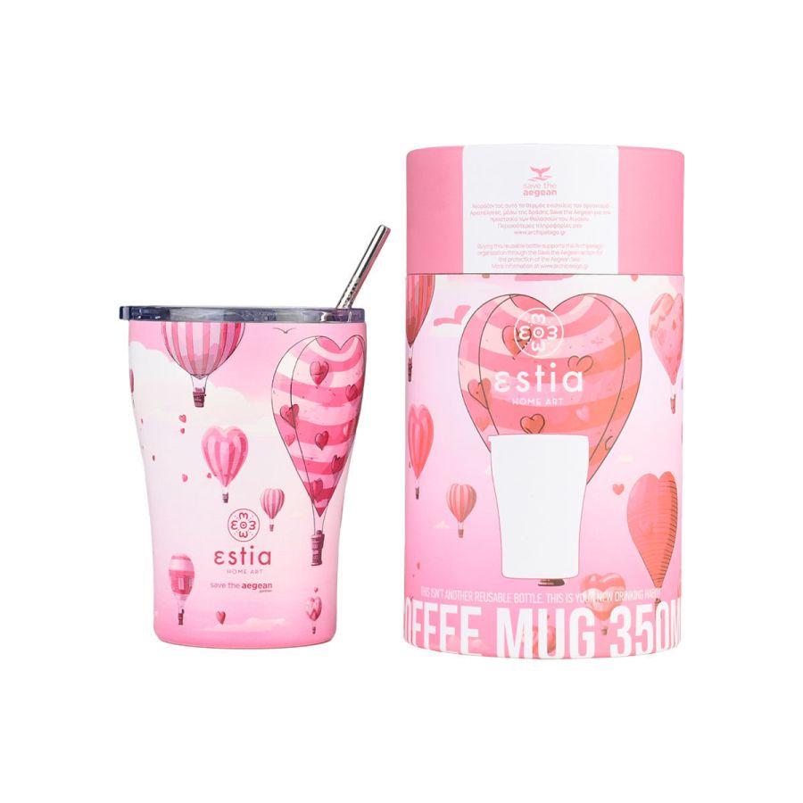 Θερμός Coffee Mug 350ml Estia Home Art Save the Aegean Love Ascend 01-23102
