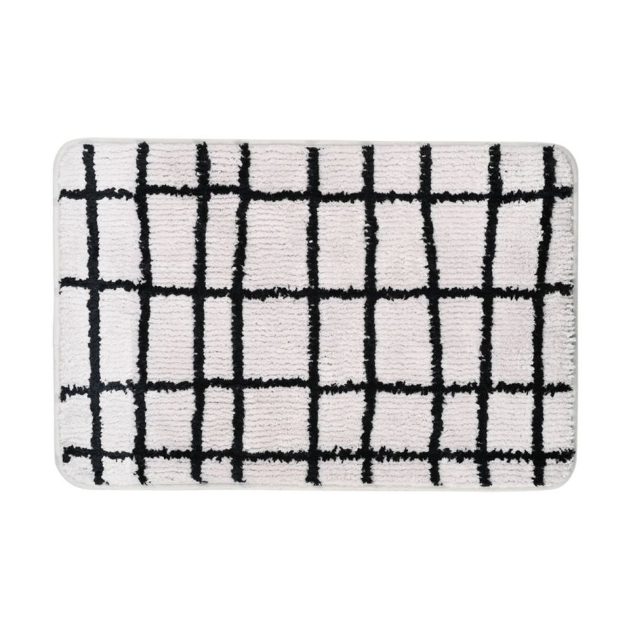 Ταπέτο Μπάνιο ΓκριΜαύρο 40x60cm 100%  Μικροϊνες Estia Home Art Gage 02-28572