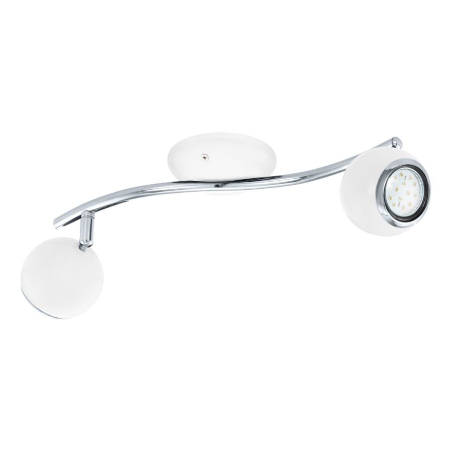 Σποτ Δίφωτη Ράγα L34xH10cm 2xGU10 2x2,8w 3000Κ 2x250lm Ατσάλι Νίκελ-Λευκό Eglo Bimeda 31002
