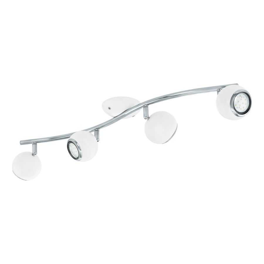 Σποτ Τετράφωτη Ράγα L64cm 4xGU10 4x2,8w 4x250lm 3000Κ Ατσάλι Νίκελ-Λευκό Eglo Bimeda 31004