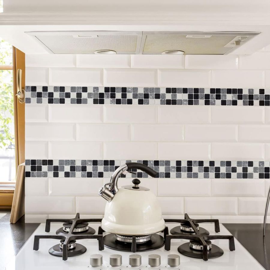 Tile Black & White πλακάκια διακόσμησης τοίχων κουζίνας & μπάνιου 31313 Ango