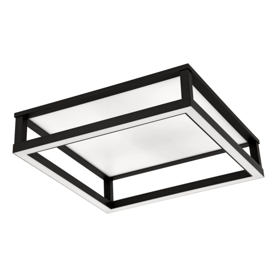 Πλαφονιέρα Οροφής Μαύρη 45x45xH15cm LED 2700-6500K 1200lm Ρυθμιζόμενη Τηλεχειριστήριο Eglo Macellara 390018