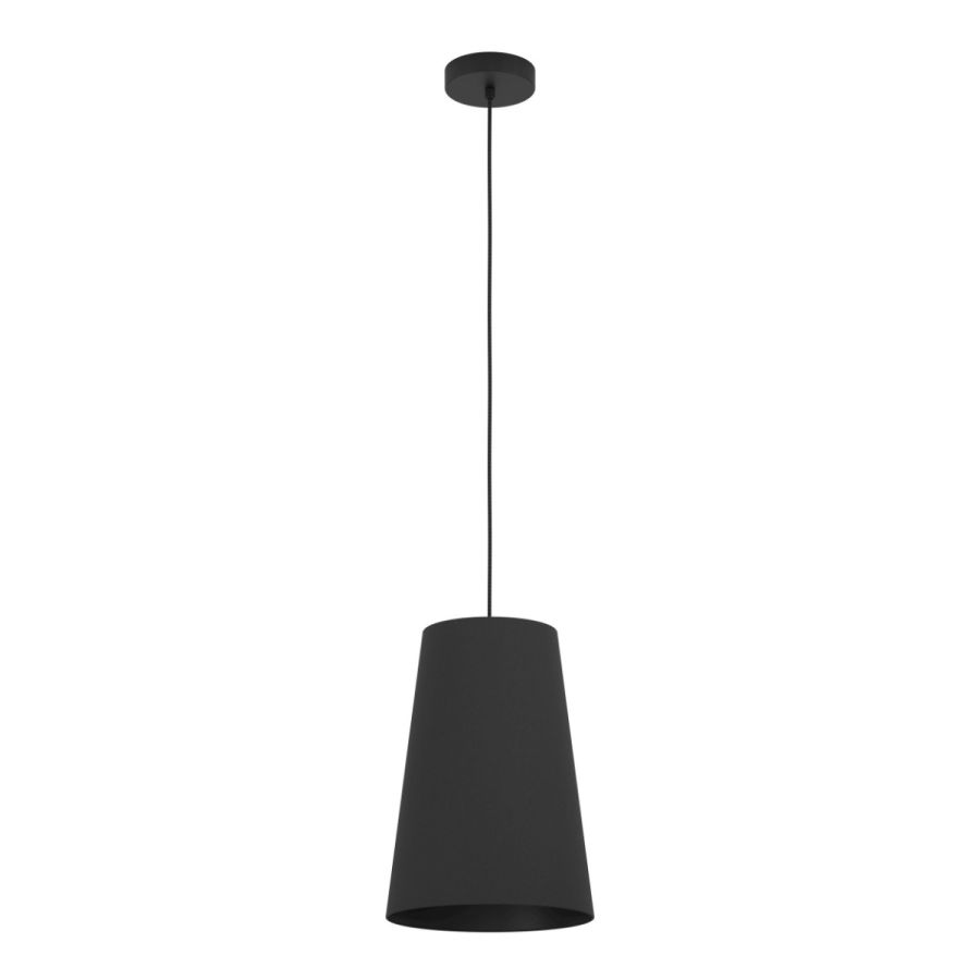 Κρεμαστό Φωτιστικό D28xH150cm Μαύρο Μονόφωτο 1xE27 Eglo Petrosa 390132