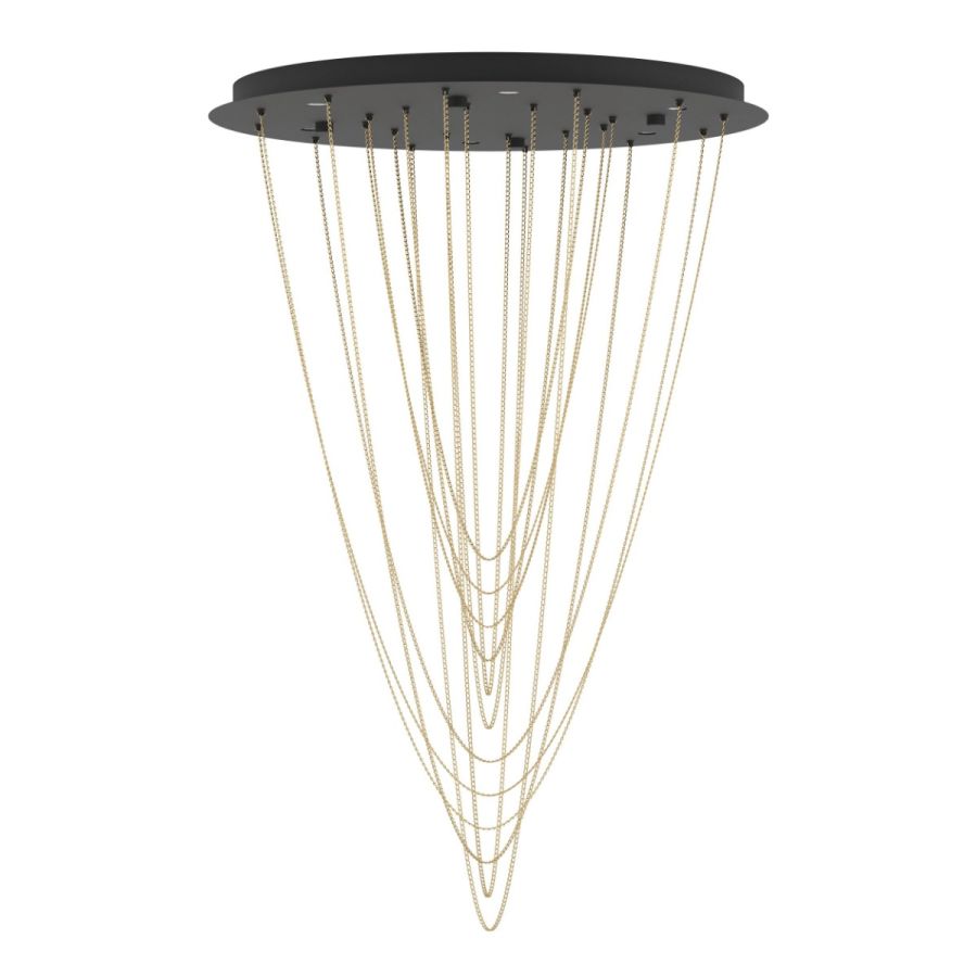 Κρεμαστό Φωτιστικό Led 3000K D58xH87,5cm Μαύρη Ροζέτα-Αλυσίδες Χρυσαφί Eglo Trepuco 390354