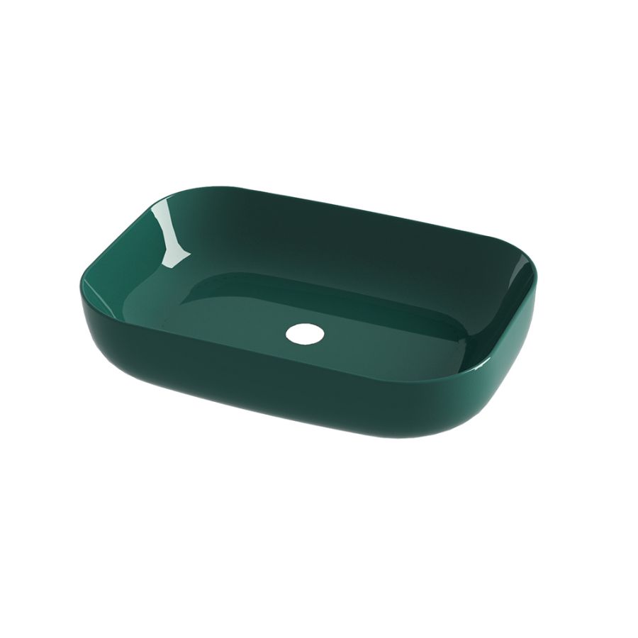 Νιπτήρας Πορσελάνη Επιτραπέζιος 60x42xY14 cm Olympia Metamorfosis Green Glossy Orabella 60111