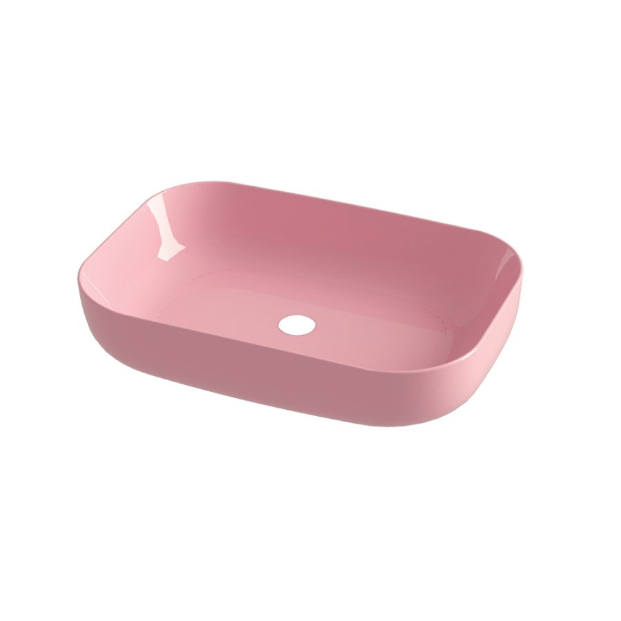 Νιπτήρας Πορσελάνη Επιτραπέζιος 60x42xY14 cm Olympia Metamorfosis 42600 Rosa Lucido Orabella 60112