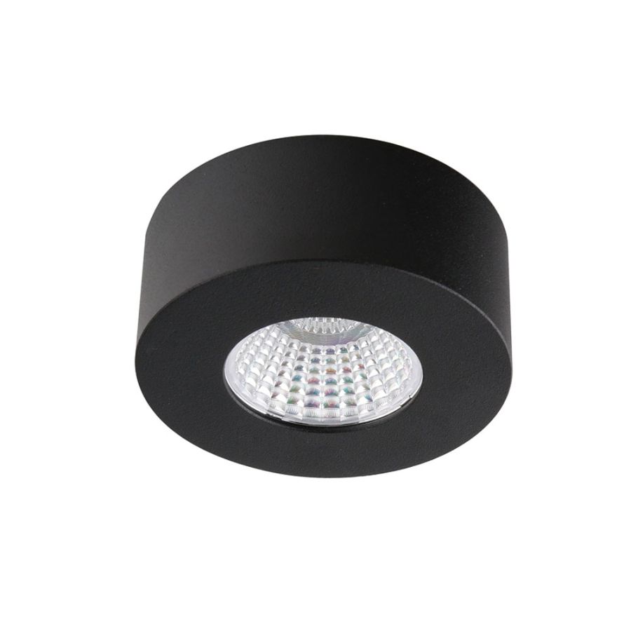 Σποτ Οροφής Μονόφωτο Led 7w 437lm 3000K Beam Angle 24° Ø80x33mm Μαύρο Viokef Fani 4183401