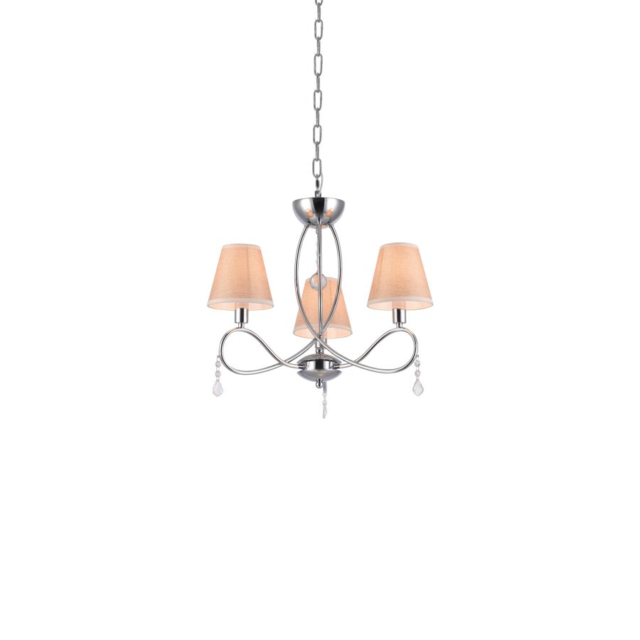 E002-3 LAKI PENDANT LAMP CHROME & WHITE SHADE 1E1 HOMELIGHTING 77-3664
