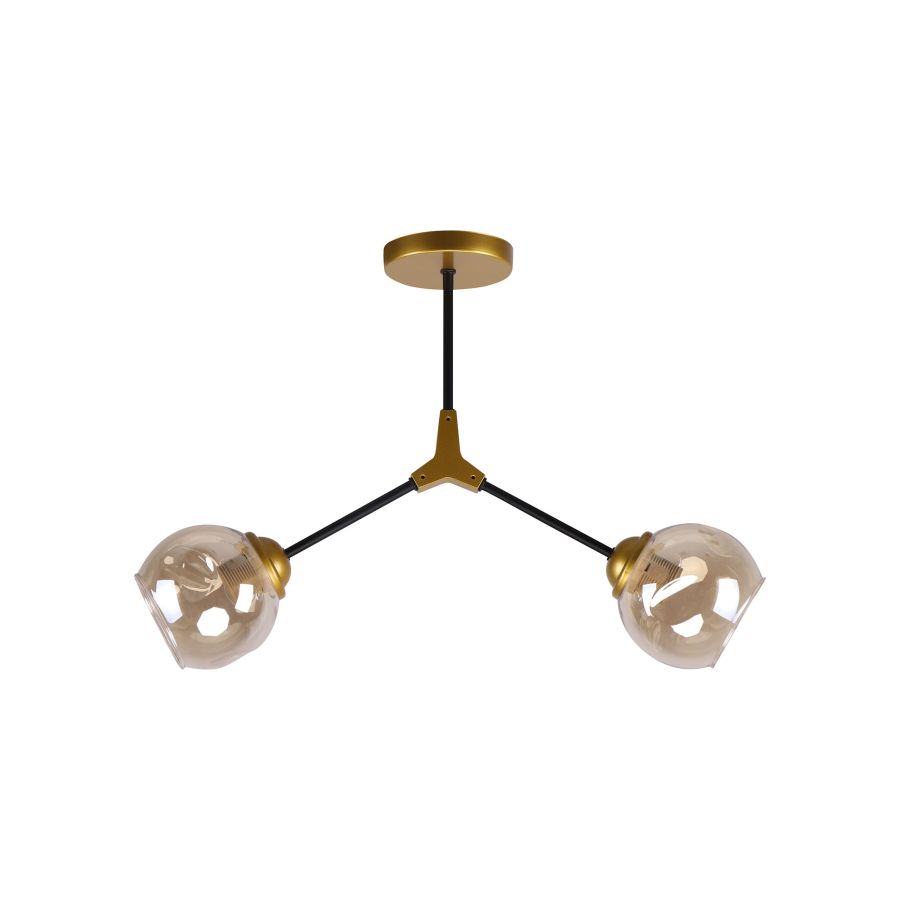 KQ 51454/2 CONELLY BLACK, BRASS AND HONEY PENDANT Ζ3 HOMELIGHTING 77-8104