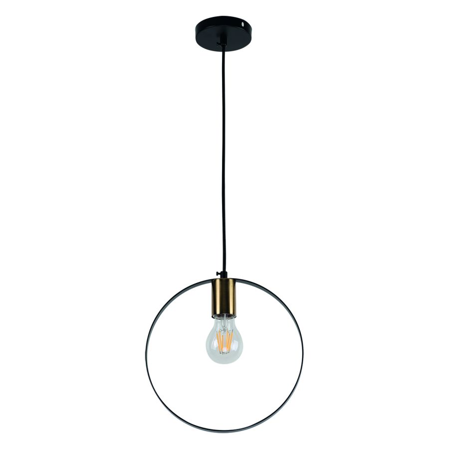 KQ 9016-1P HOOP PENDANT BLACK & BRUSHED BRASS HOMELIGHTING 77-8174