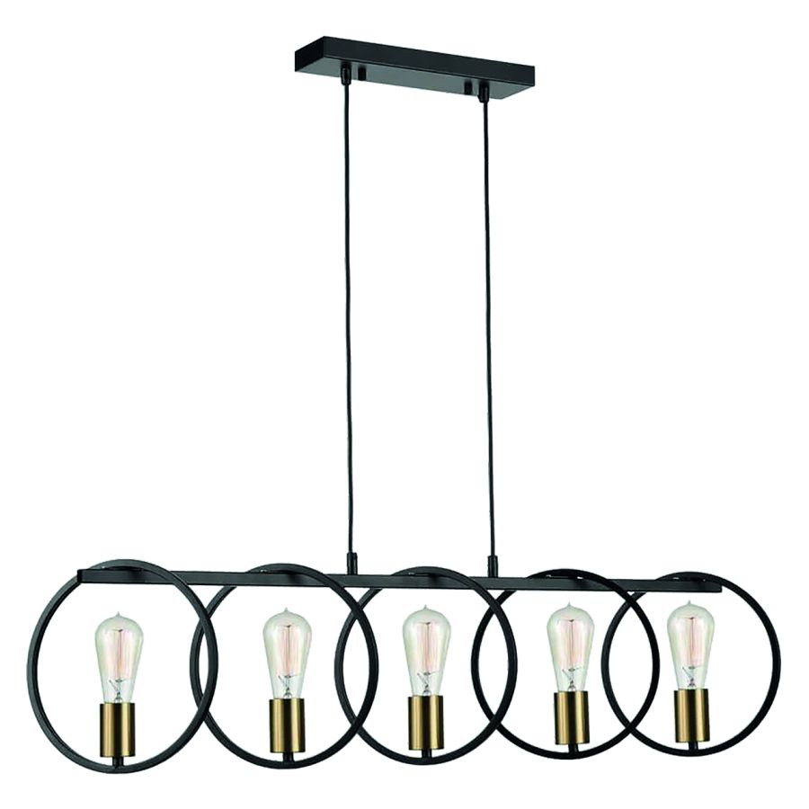 KQ 9016-5 HOOP PENDANT BLACK & BRUSHED BRASS HOMELIGHTING 77-8176