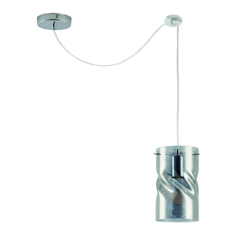KQ S0616-1 TWIST SMOKEY PENDANT GLASS HOMELIGHTING 77-8181