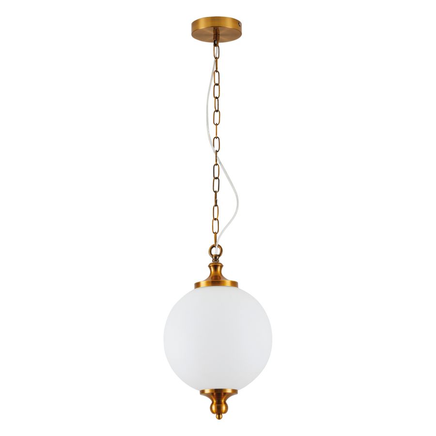 SE21-AB-25 LOCKE ANTIQUE BRASS PENDANT & OPAL GLASS Γ3 HOMELIGHTING 77-8218