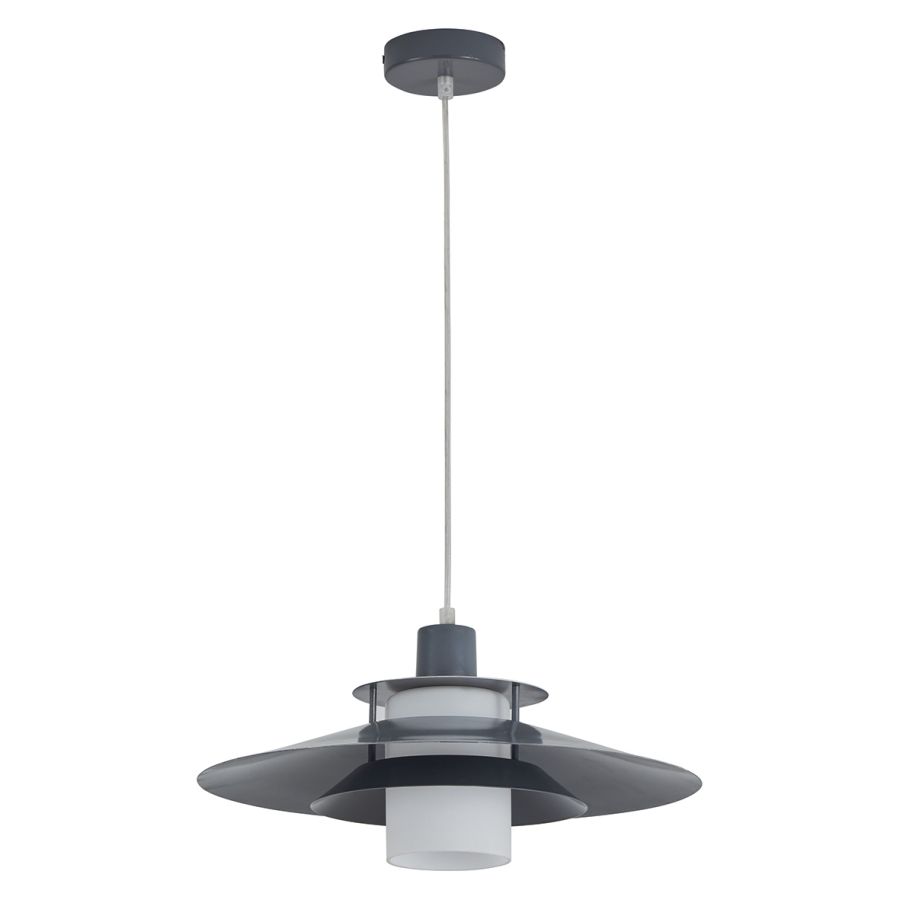 SE21-GR-40 BARI GREY METAL PENDANT OPAL GLASS Z3 HOMELIGHTING 77-8223