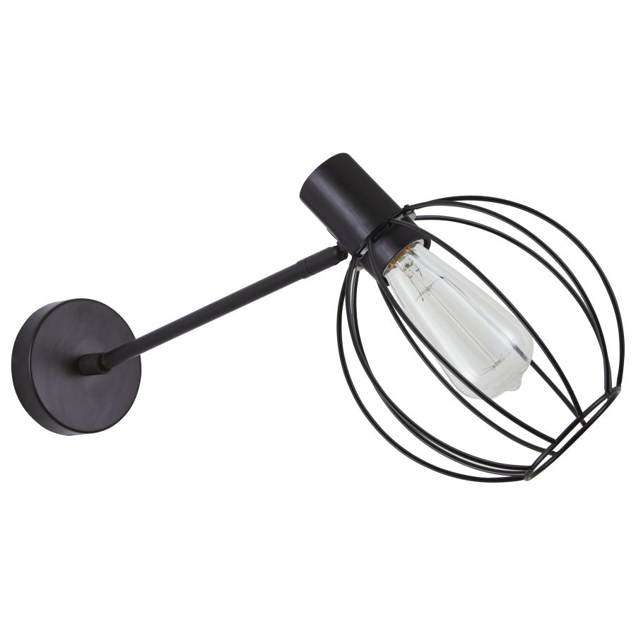 SE21-BL-22-GR2 ADEPT BLACK WALL LAMP BLACK METAL GRID+ HOMELIGHTING 77-8322