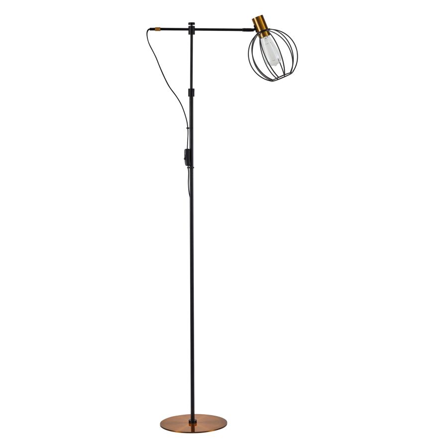SE21-GM-39-GR2 ADEPT FLOOR LAMP Gold Matt and Black Metal Floor Lamp Black Metal Grid+ HOMELIGHTING 77-8349