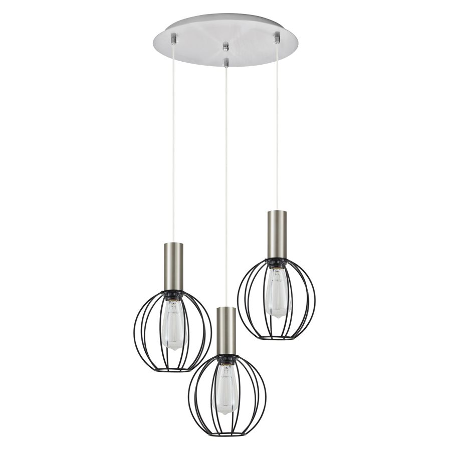 SE21-NM-4-3NM-GR2 ADEPT TUBE Nickel Matt Pendant Black Metal Grid+ HOMELIGHTING 77-8446