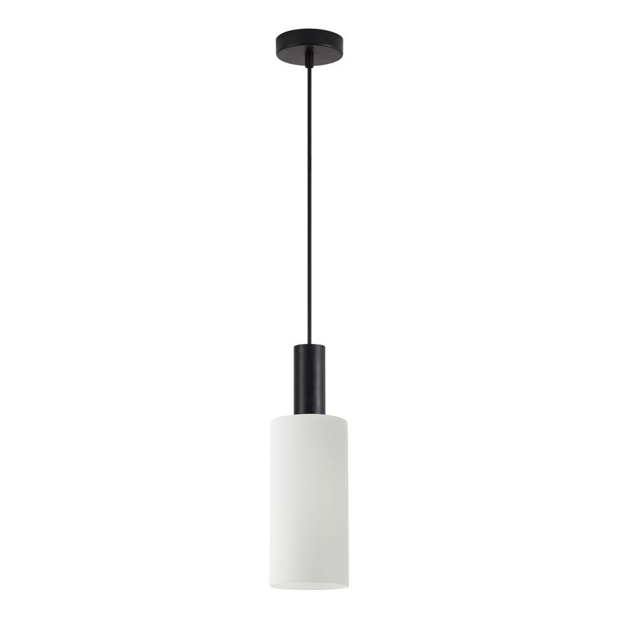 SE21-BL-4-GL3 ADEPT TUBE Black Pendant White Glass+ HOMELIGHTING 77-8561