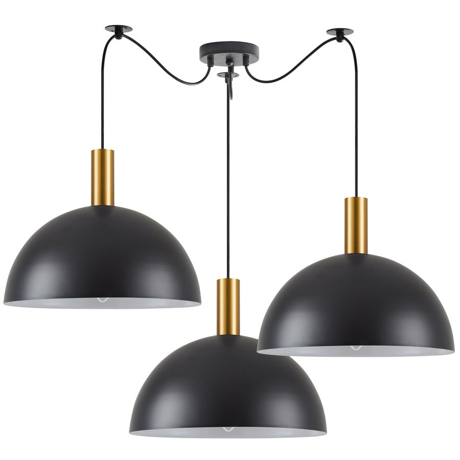SE21-GM-4-BL3-MS40 ADEPT TUBE Gold Matt Pendant Black Metal Shade+ HOMELIGHTING 77-8590